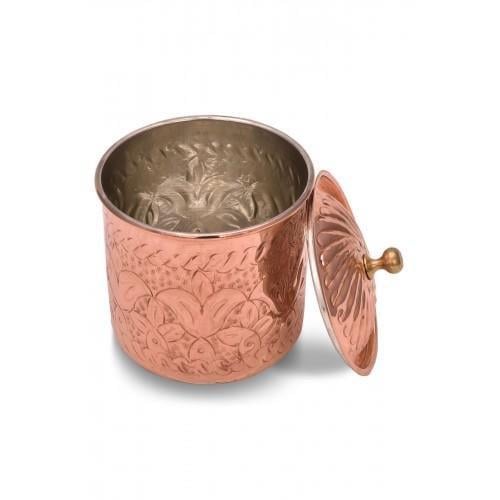 Turna Copper Saffron Spice Bowl Set of 4 Hand Embroidered Red Turna0010-1