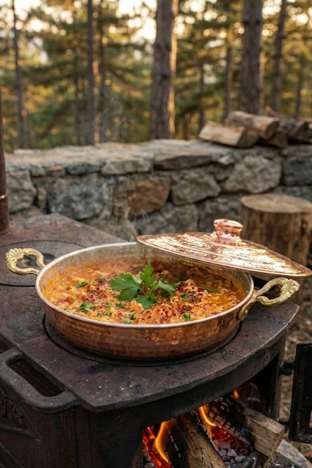 Turna Bakır Emirgan Tava 2 No 16 Cm El Dövme Kırmızı Turna7598-1