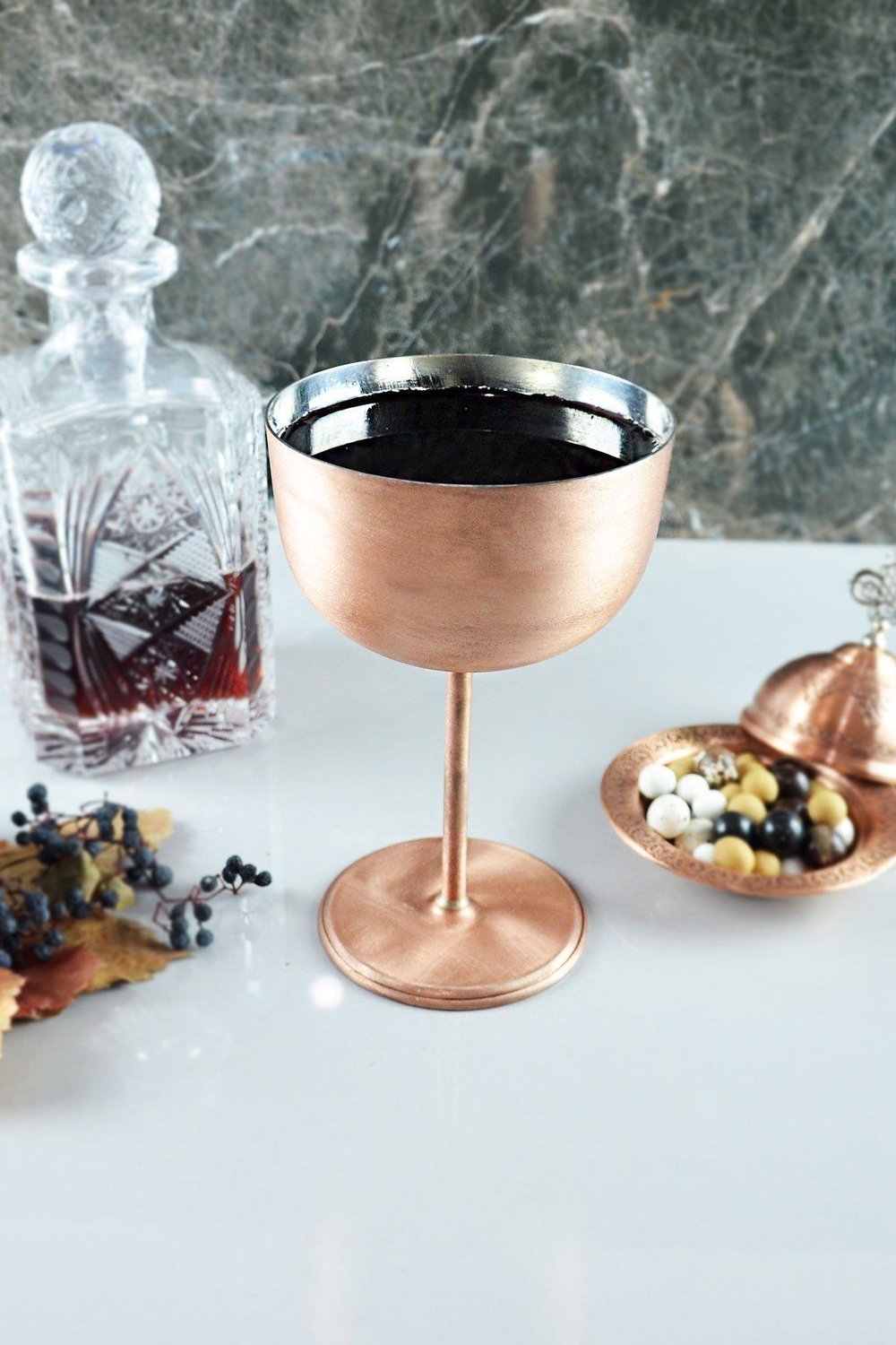 Turna Bakır Vino Şarap Kadeh 2 No Düz 400 Ml Skoç Turna0457-4