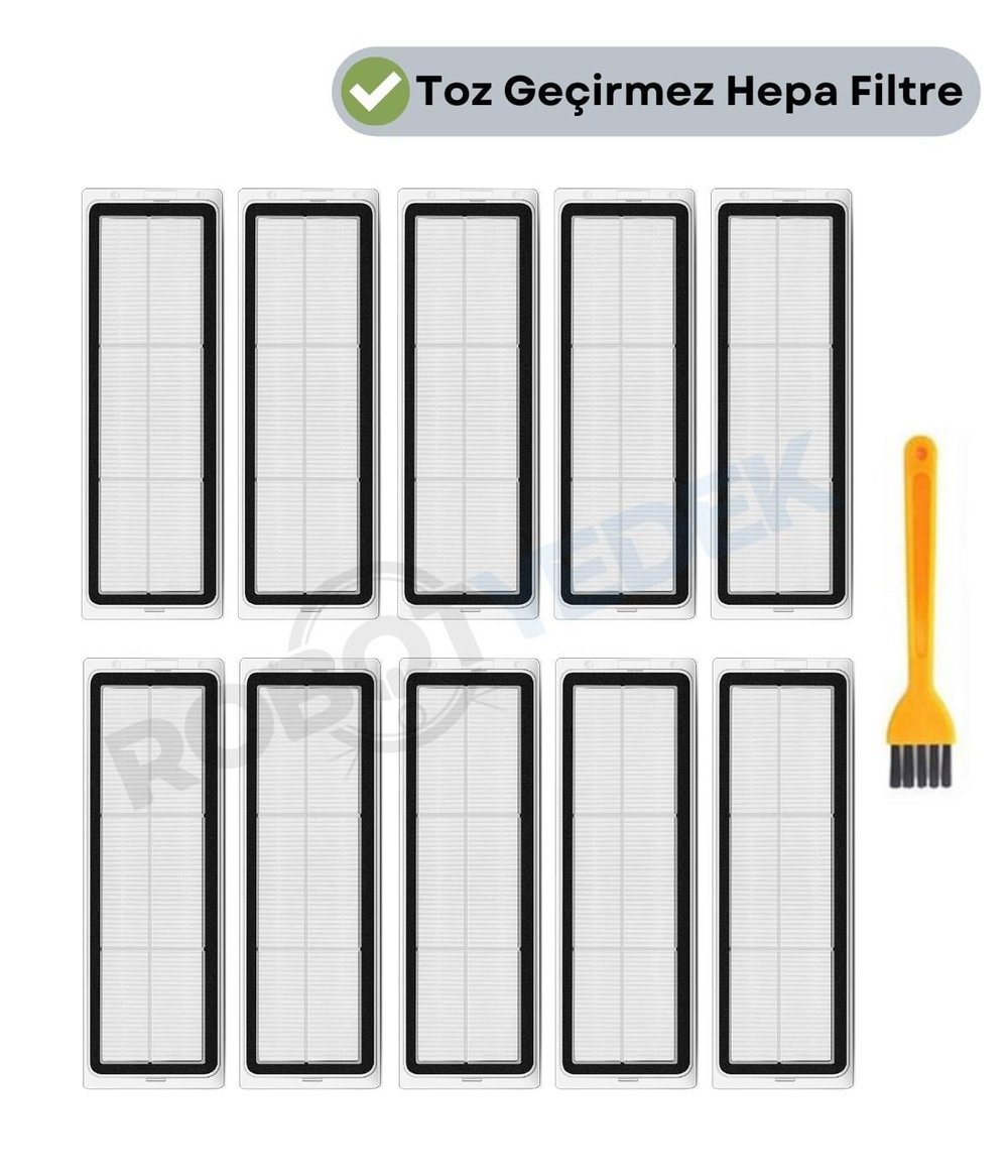 Dreame D10 Plus Gen 2 (RLL42SDA) Uyumlu Yedek Hepa Filtre ve Temizleme Fırçası-11 Parça