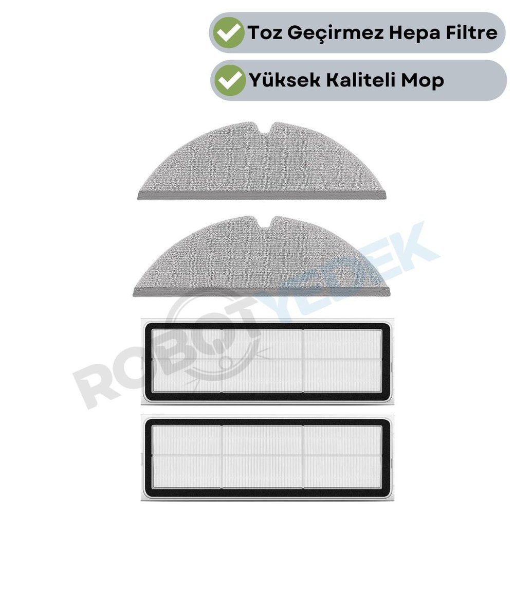 Dreame D20 (ULTRA DEĞİL) RLD35GA Mop ve Hepa Filtre-4 Parça
