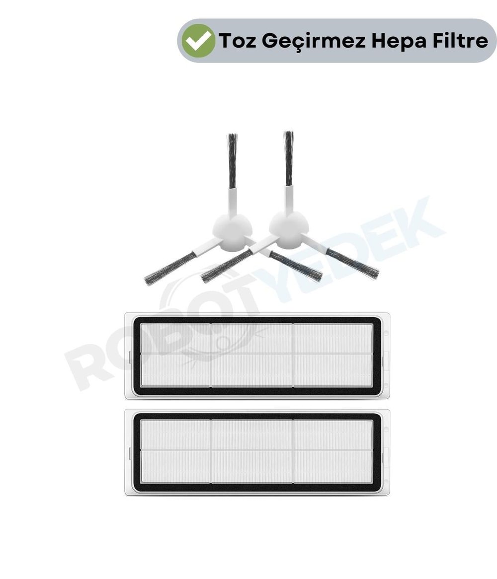 Dreame L10 Prime Uyumlu Yedek Hepa Filtre ve Yan Fırça-4 Parça