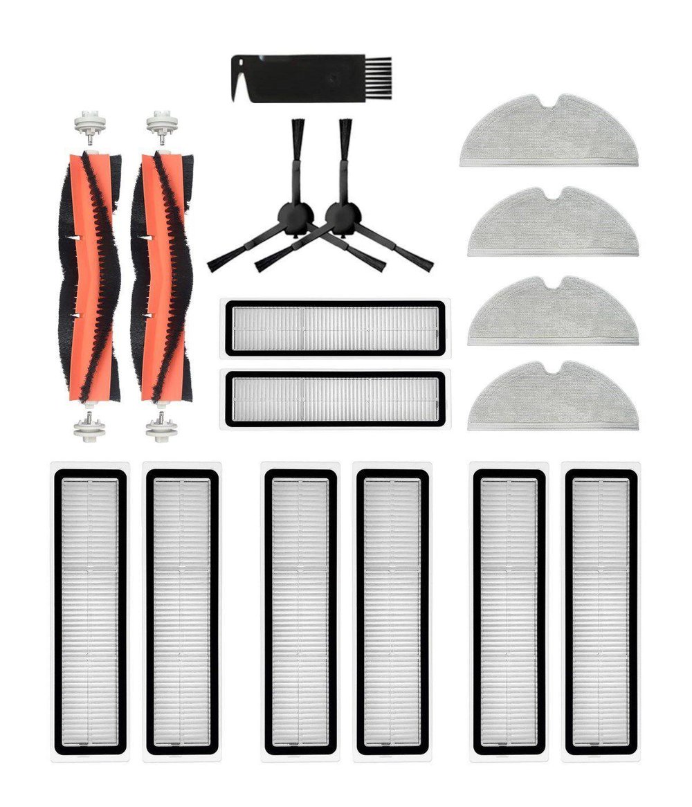 Dreame L10 Siyah Uyumlu Yedek Fırça Hepa Filtre Mop Seti-17 Parça