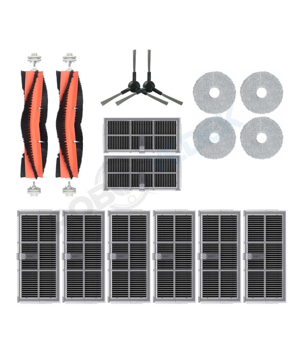 Dreame X30 Ultra Uyumlu Fırça Hepa Filtre Mop Seti-16 Parça