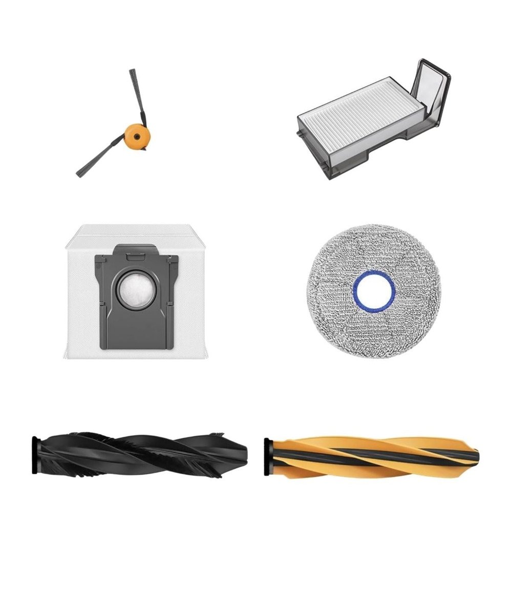 Dreame X60 Ultra Complete Uyumlu Ana Fırça Toz Torbası Mop Bez Yan Fırça Hepa Filtre-5 Adet