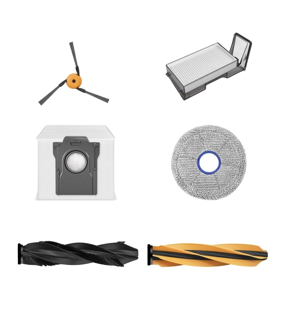 Dreame X60 Ultra Complete Uyumlu Ana Fırça Toz Torbası Mop Bez Yan Fırça Hepa Filtre-5 Adet