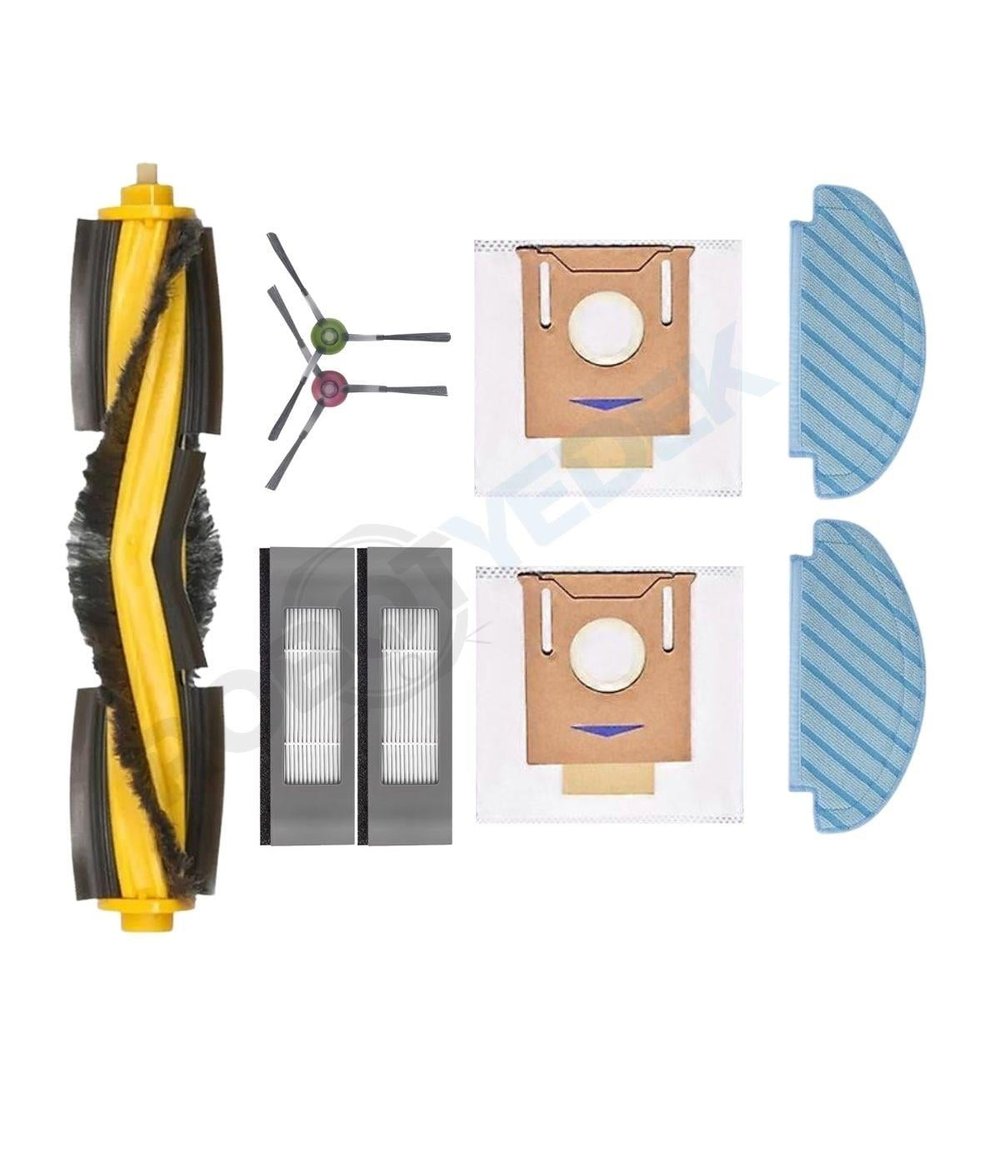 Ecovacs Deebot N8 Uyumlu Ana Fırça, Hepa Filtre, Yan Fırça, Mop, Toz Torbası 9 Parça
