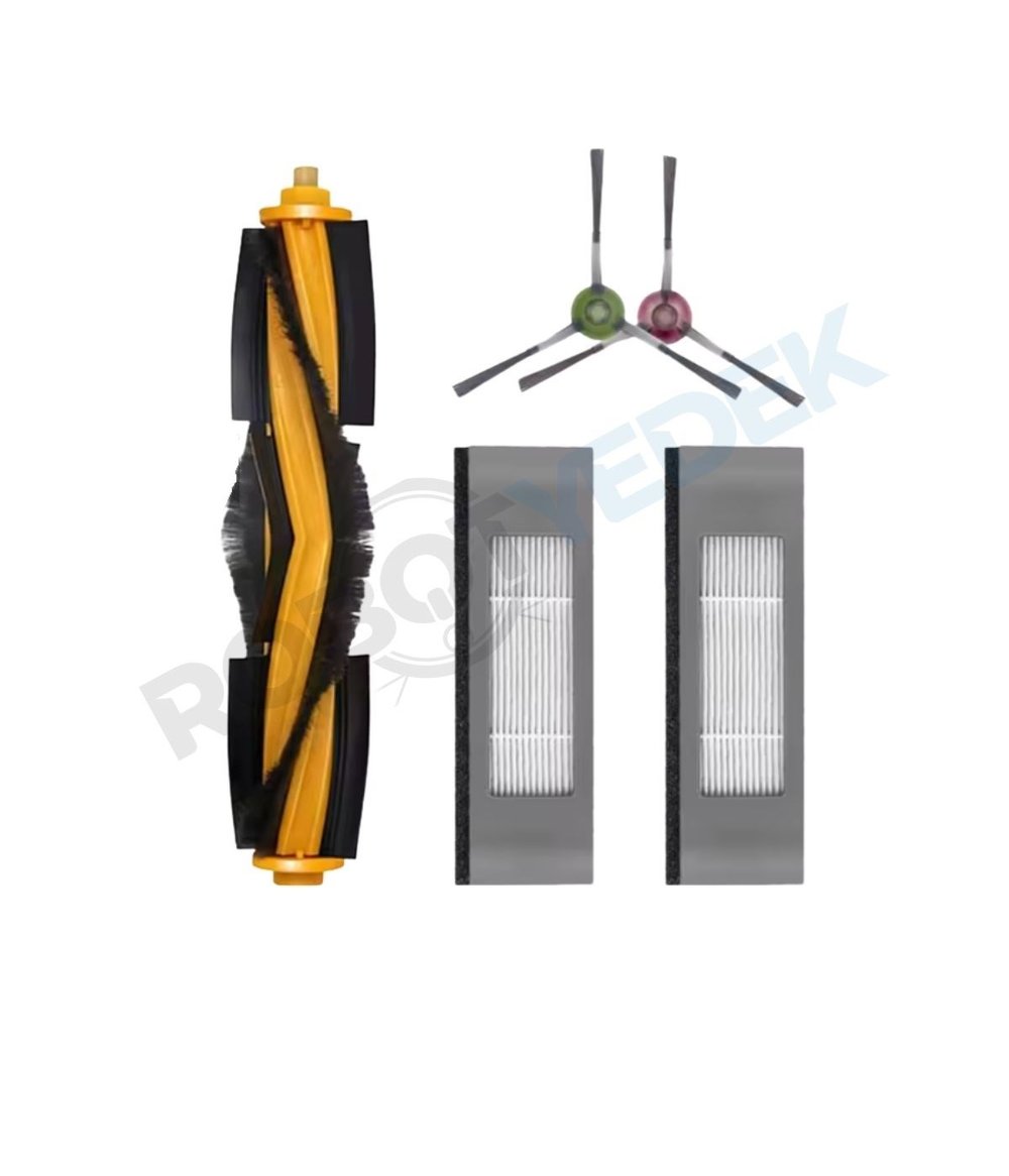 Ecovacs Ozmo T9 Uyumlu Yenileme Seti Ana Fırça,Hepa Filtre,Yan fırça-5 Parça 