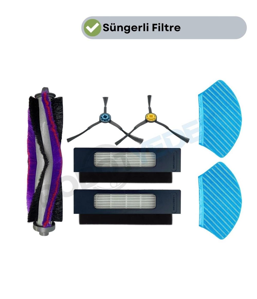 Fakir Robert RS 770 Uyumlu Yedek Fırça Filtre Seti-7 Parça