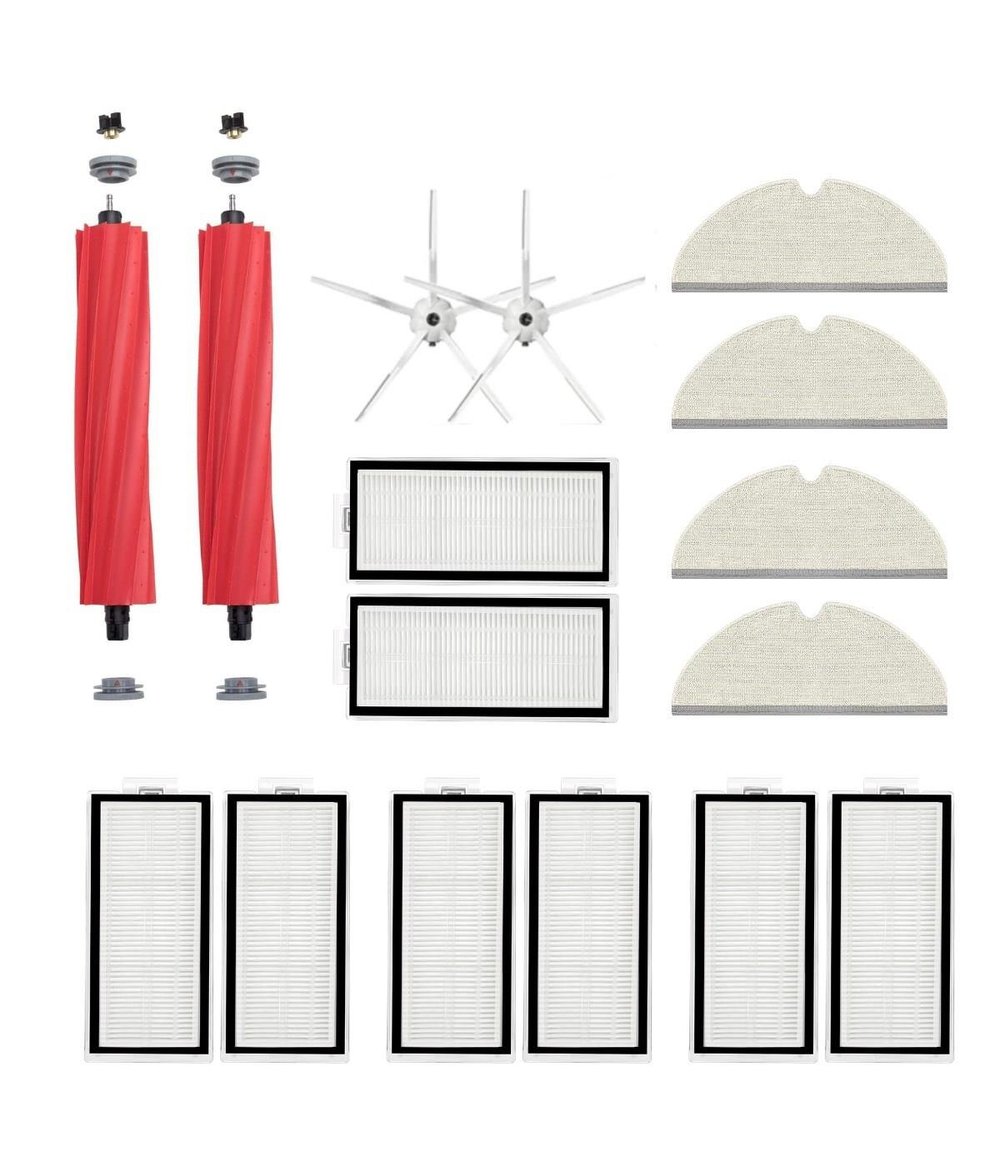 Roborock Q7 Max, Q7 Max Plus Beyaz Uyumlu Yedek Fırça Hepa Filtre Mop Seti-16 Parça