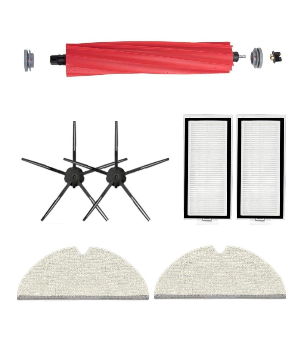 Roborock Q7 Max, Q7 Max Plus Siyah Uyumlu Yedek Fırça Hepa Filtre Mop Seti-7 Parça