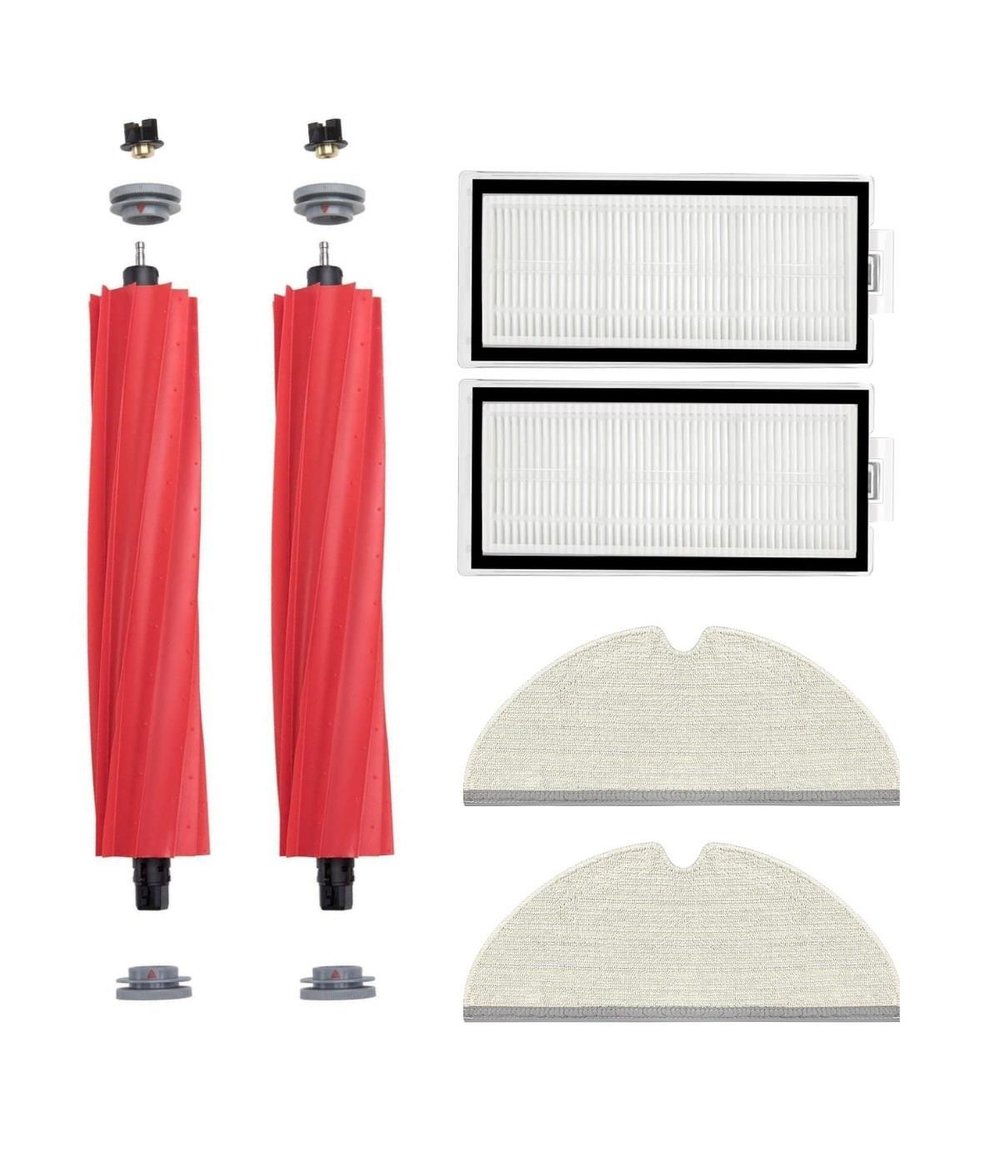 Roborock Q7 Max, Q7 Max Plus Uyumlu Yedek Fırça Hepa Filtre Mop Seti-6 Parça