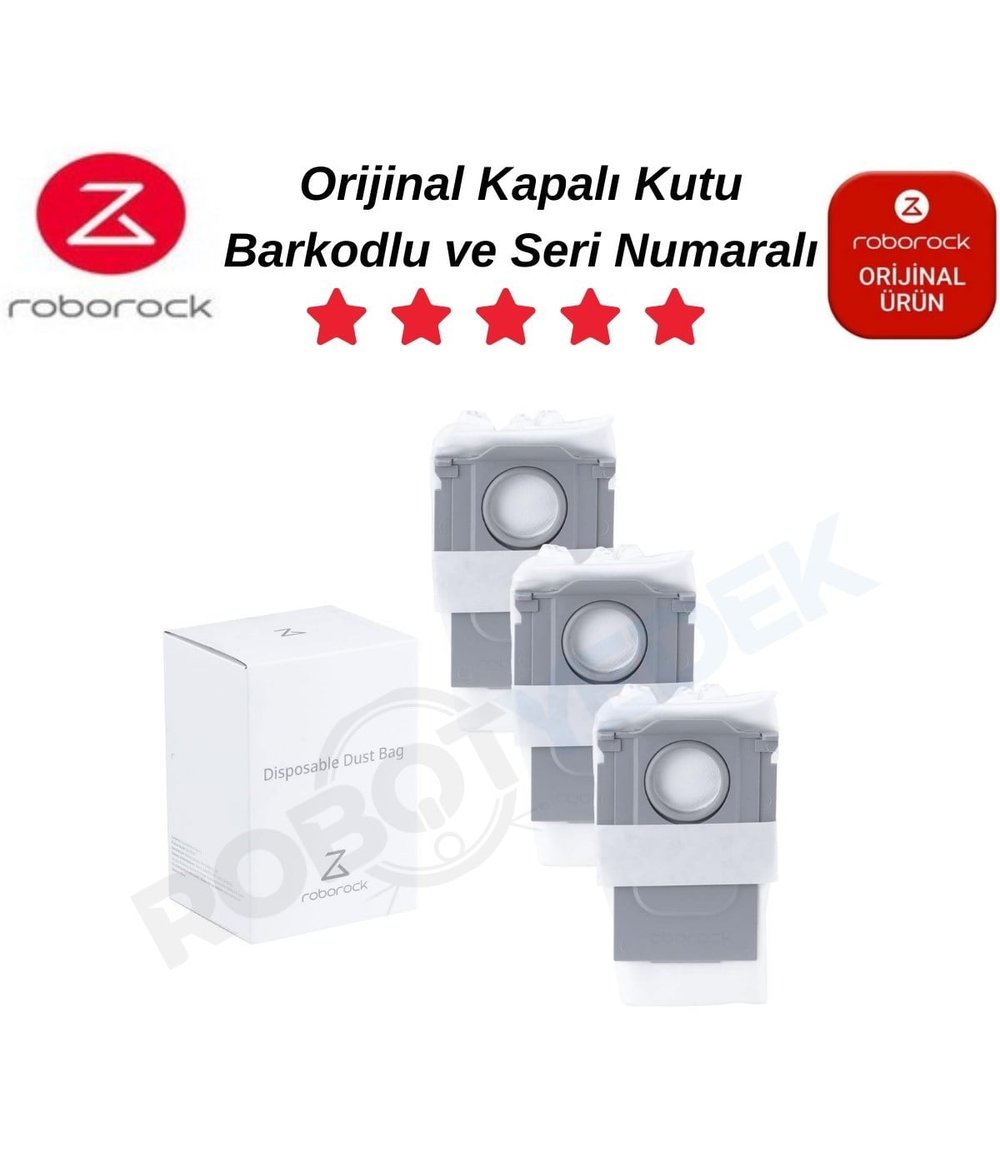 Roborock Q8 Max Pro ve Plus Orijinal 6 Adet Toz Torbası
