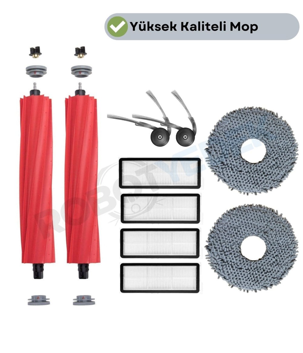 Roborock QRevo L Pro Uyumlu Fırça Hepa Filtre Mop Seti-10 Parça