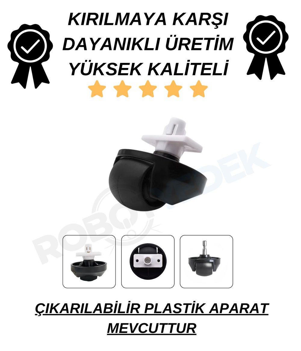 Roborock S5 Max (Siyah) Uyumlu Yedek Tekerlek