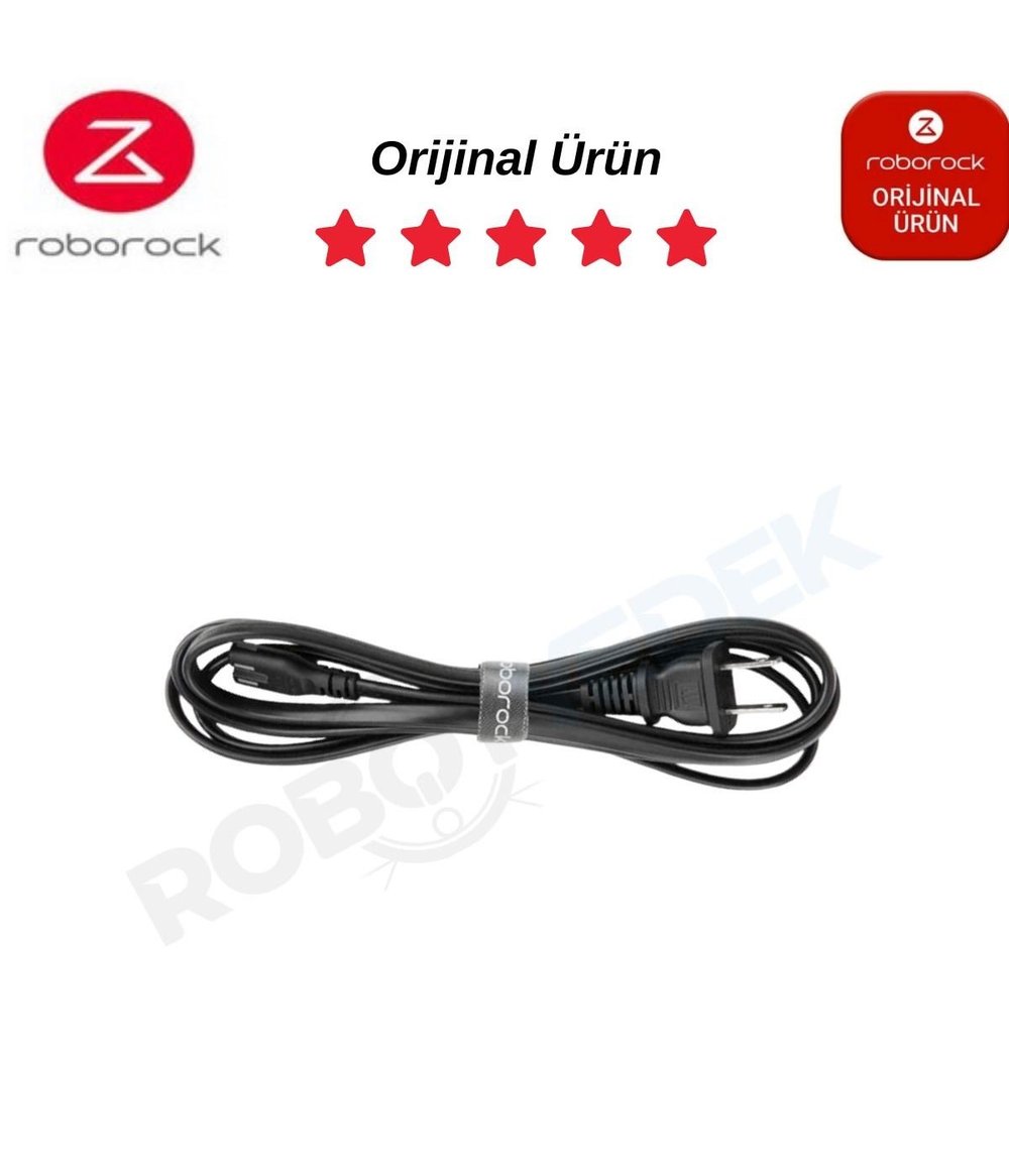 Roborock S7 Orijinal Sarj Güç Kablosu Siyah Renk