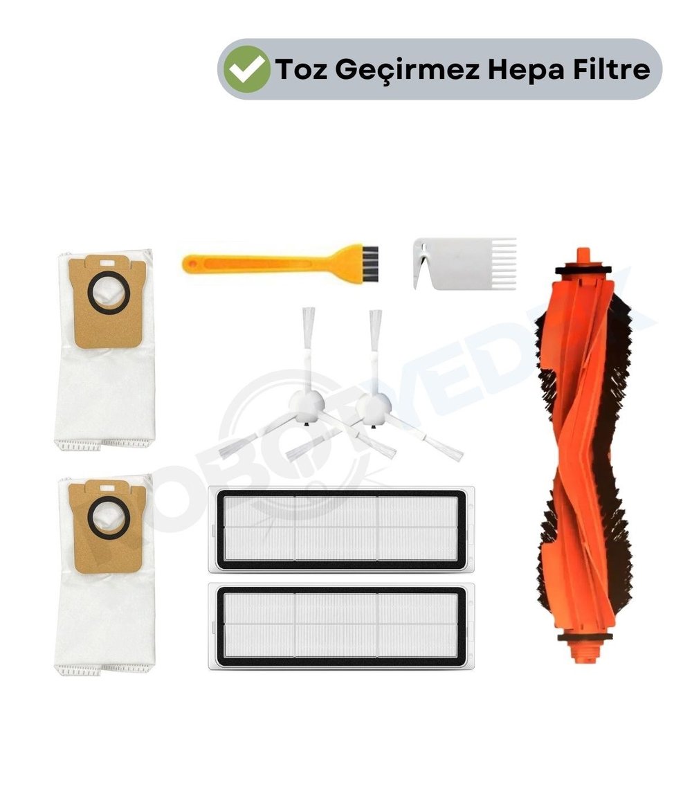 Xiaomi H40 Uyumlu Yedek Fırça Hepa Filtre Toz Torba Seti-9 Parça