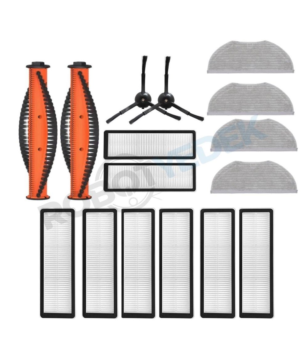 Xiaomi S10T STFCR01SZ Uyumlu Yedek Ana Fırça Hepa Filtre Siyah Yan Fırça Mop-16 Parça