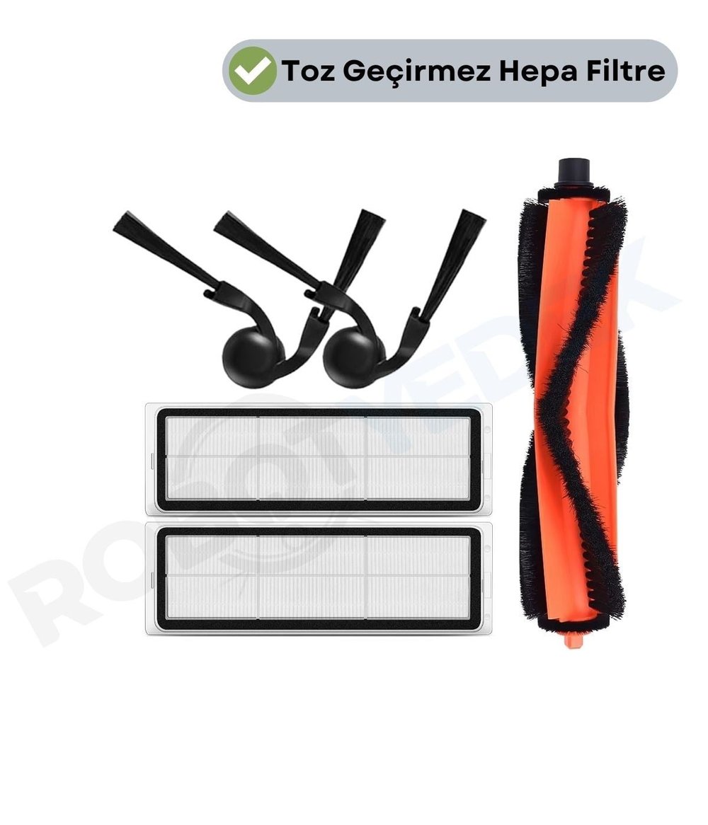 Xiaomi Vacuum H50/H50 Pro Uyumlu Ana Fırça Hepa Filtre Yan Fırça-5 Adet