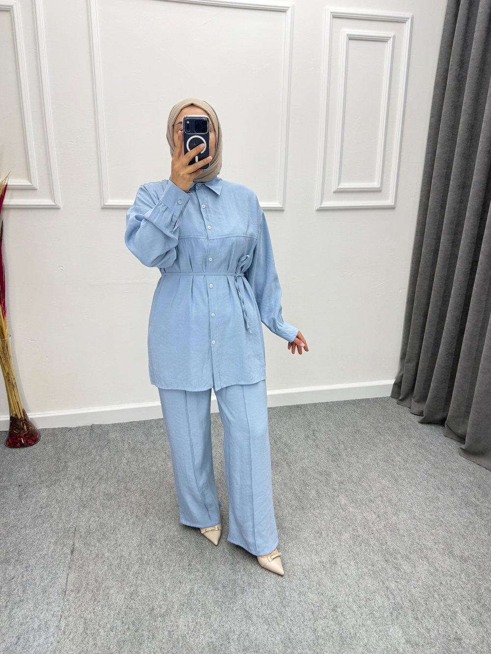 Bebe Mavi Modal Kumaş Pantolonu Çimalı Takım