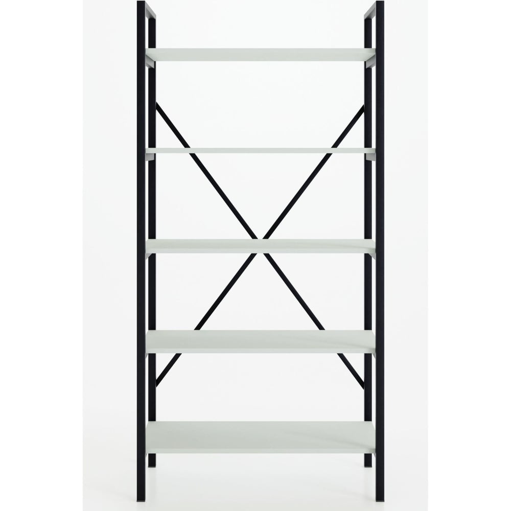 Ceramical Metal Ayaklı 5 Raflı Kitaplık - 90x180cm - Beyaz