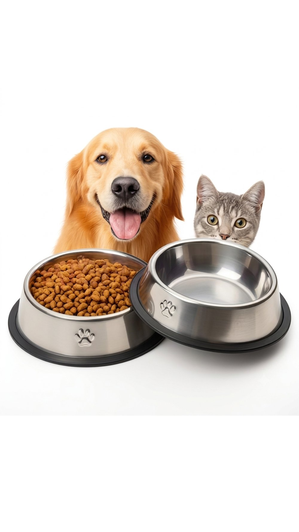 18cm paslanmaz çelik kedi köpek mama ve su kabi