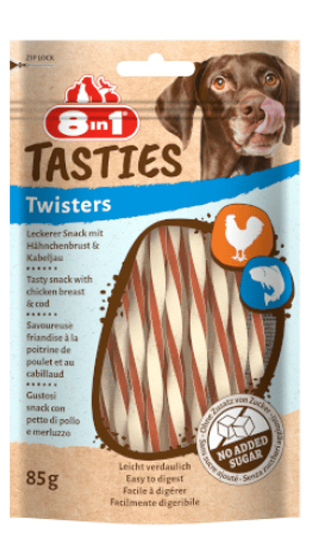 8IN1 Tasties Twisters Burgu Çubuk Köpek Ödül 85GR