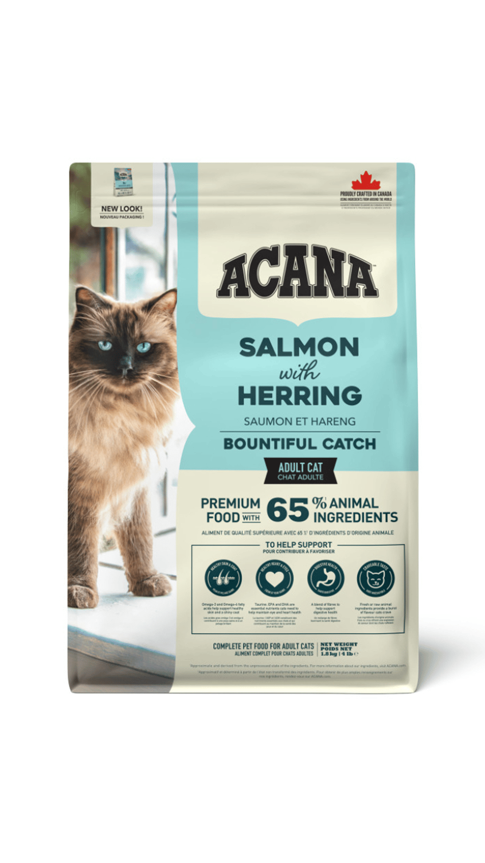 Acana Bountiful Catch Somonlu ve Ringa Balıklı Tahılsız Yetişkin Kedi Maması 1,8kg