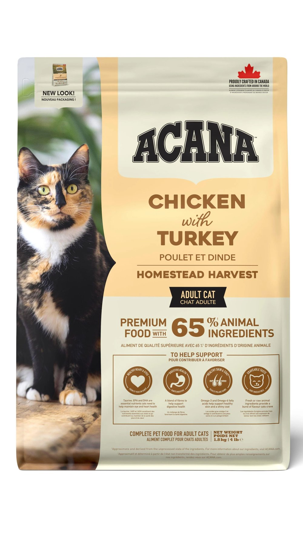 Acana Homestead Harvest Yüksek Proteinli Tavuklu ve Hindili Yetişkin Kedi Maması 1,8kg