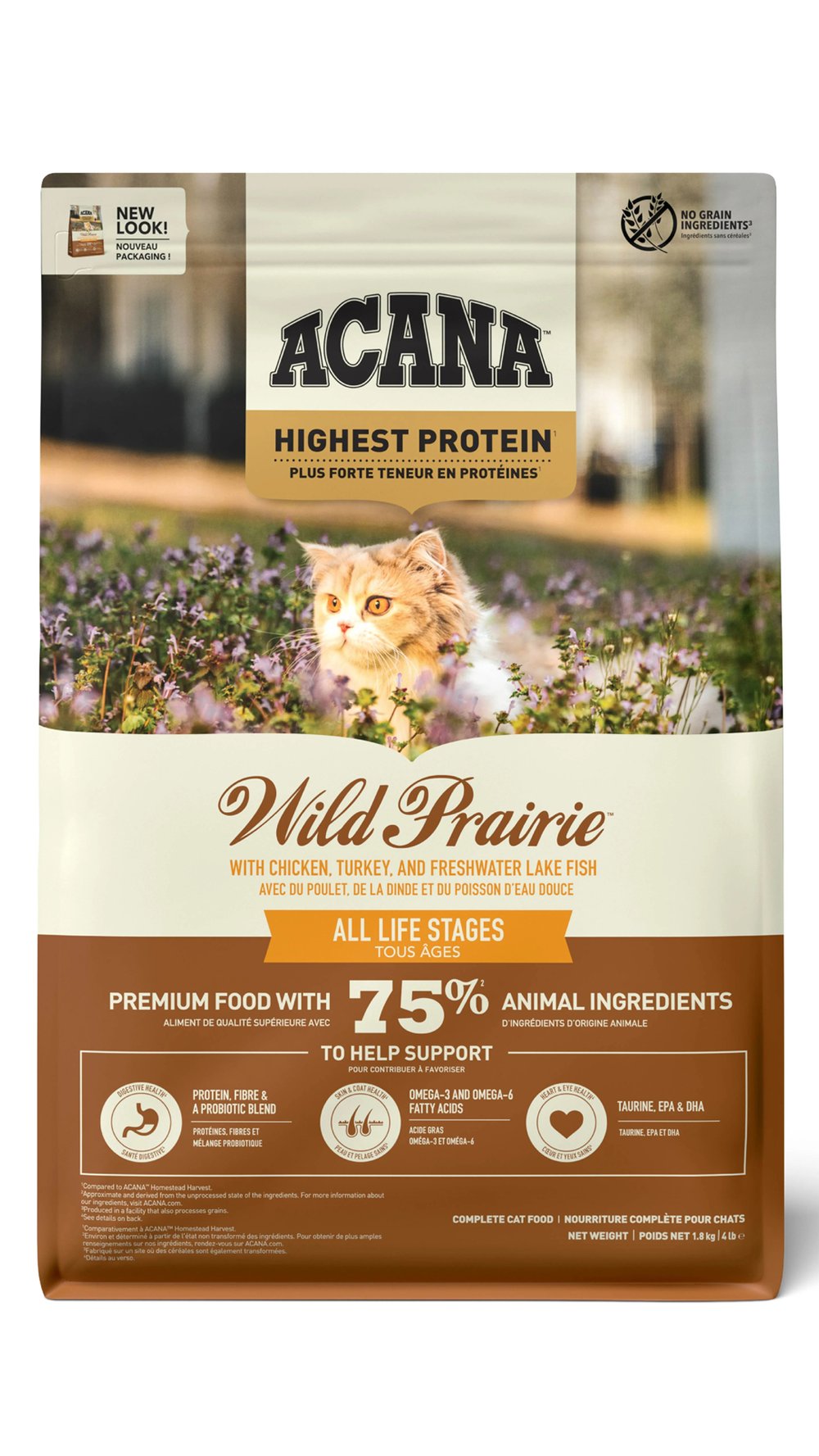 Acana Wild Prairie Tavuklu ve Balıklı Tahılsız Kedi Maması 1,8kg