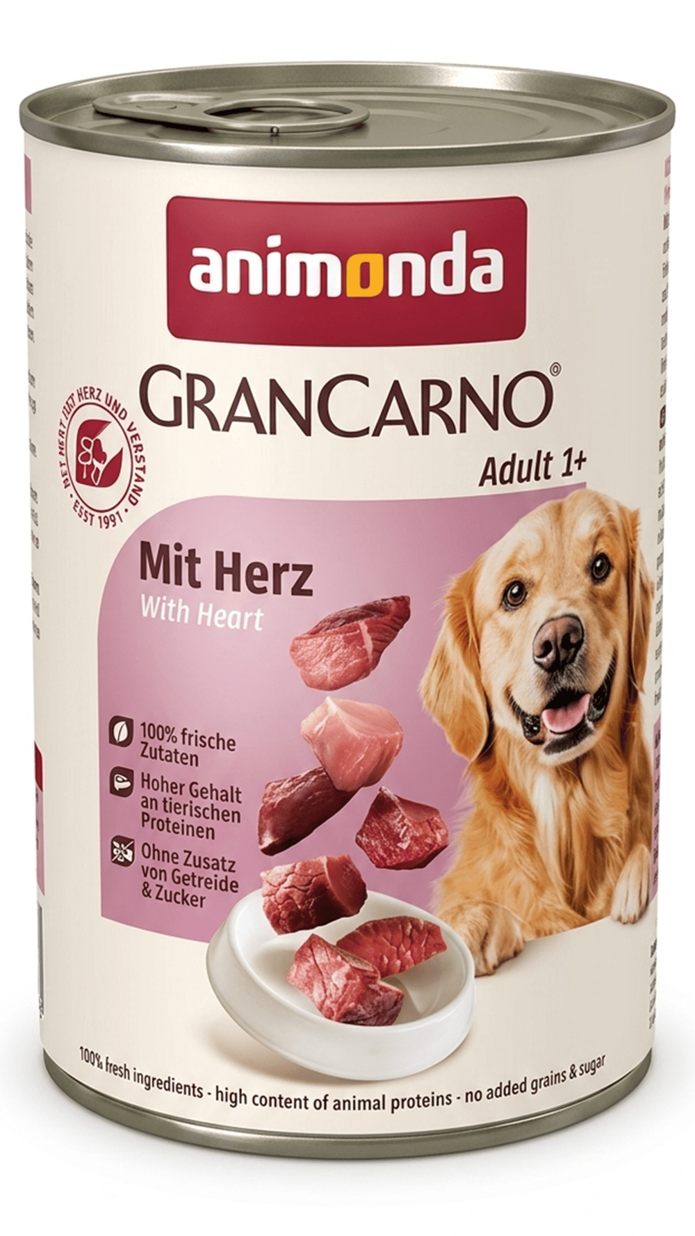 Animonda GranCarno Yürekli Yetişkin Köpek Konservesi 400Gr