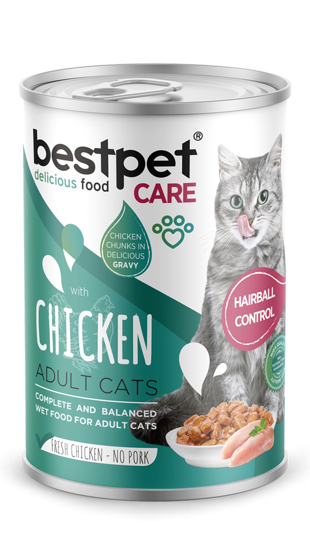 BESTPET CAT CHICKEN CHUNKS IN GRAVY HAIRBALL 400 G