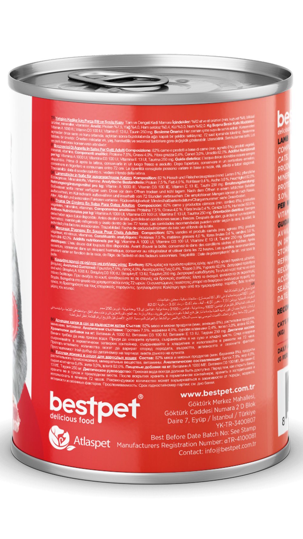 BestPet Kuzu Etli Yetişkin Kedi Konservesi 400gr