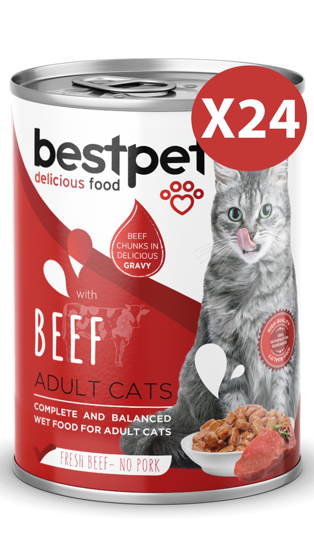 BestPet Sığır Etli Yetişkin Kedi Konservesi 400gr 24 Adet