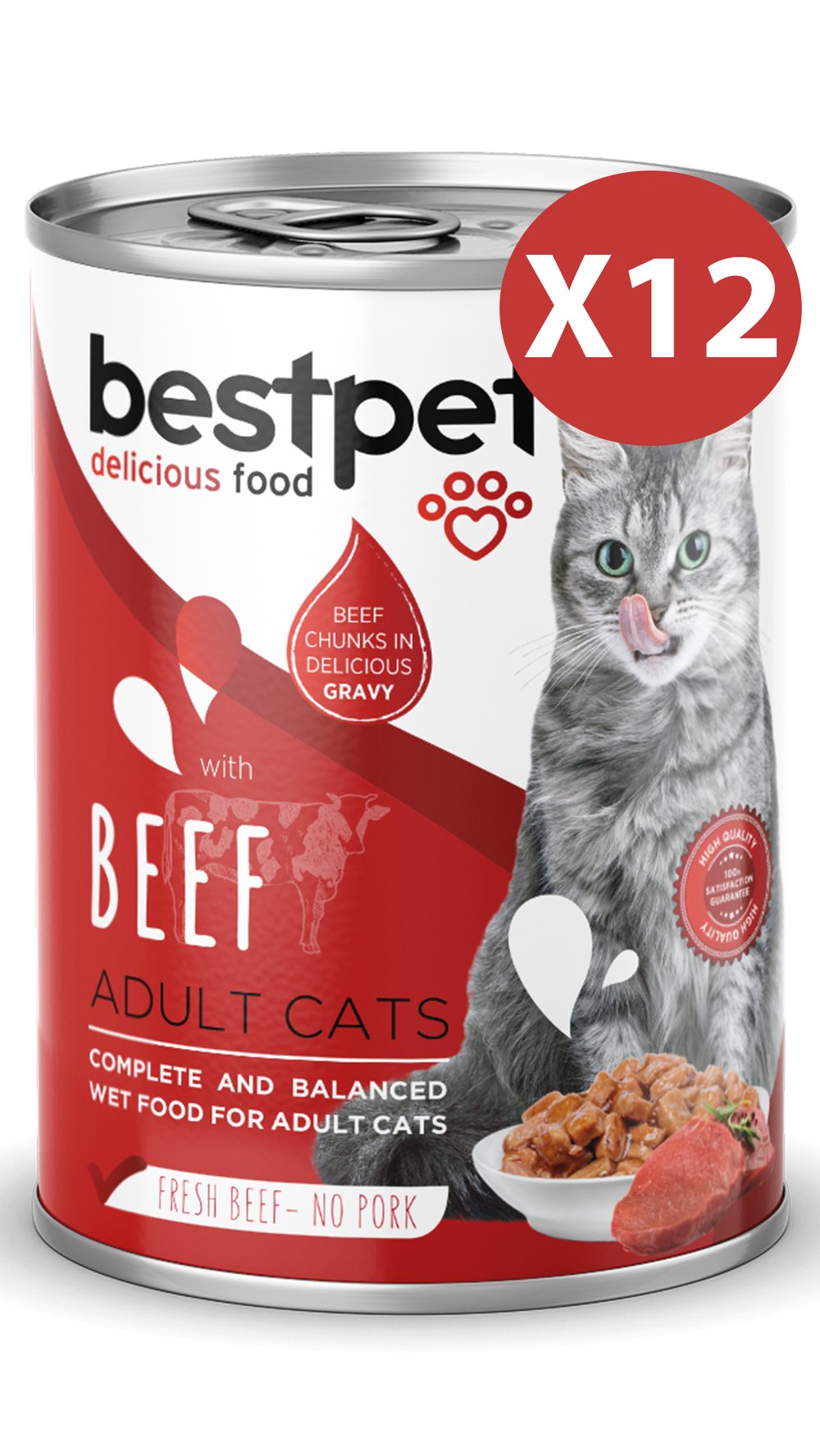BestPet Sığır Etli Yetişkin Kedi Konservesi 400gr 12 Adet
