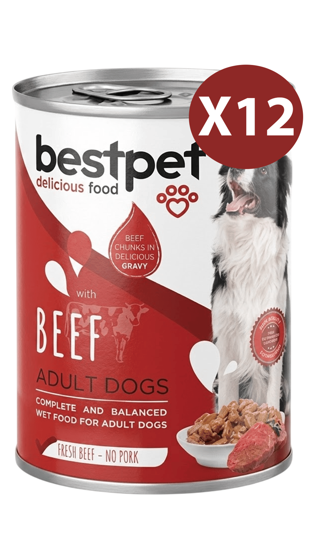 BestPet Sığır Etli Yetişkin Köpek Konservesi 400gr 12 Adet