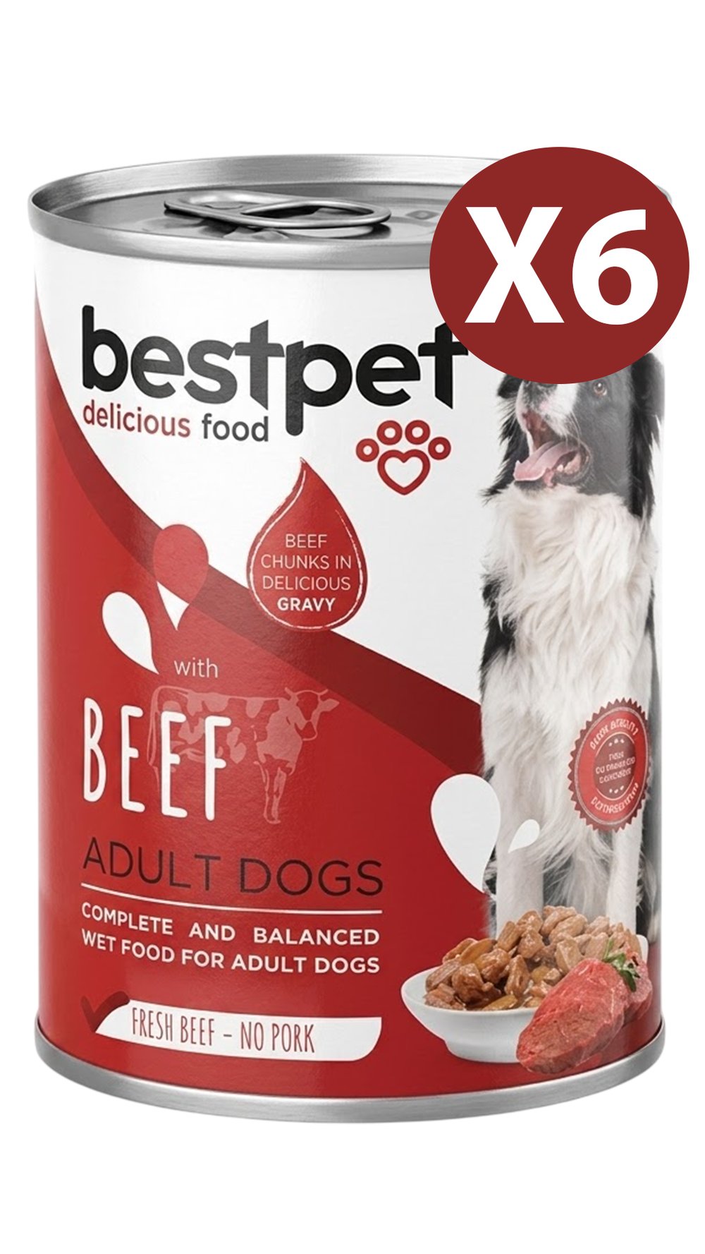 BestPet Sığır Etli Yetişkin Köpek Konservesi 400gr 6 Adet