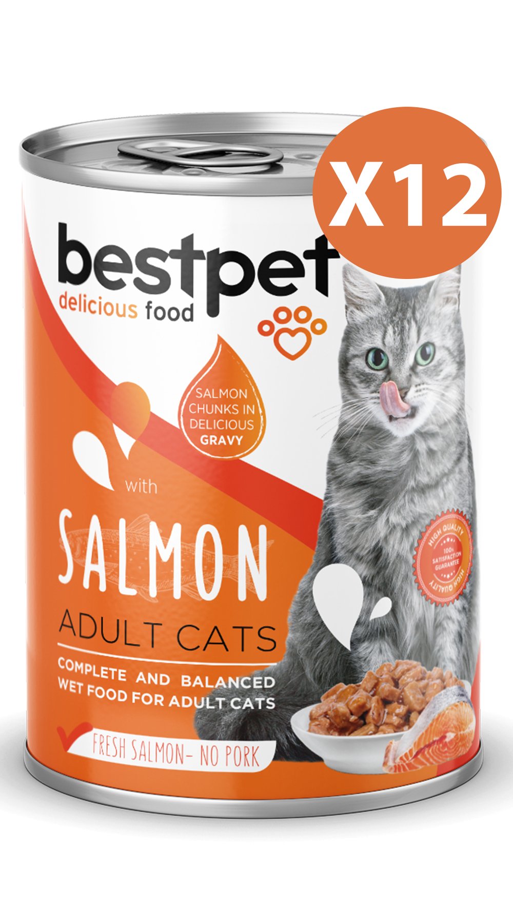 BestPet Somon Balıklı Yetişkin Kedi Konservesi 400gr 12 Adet