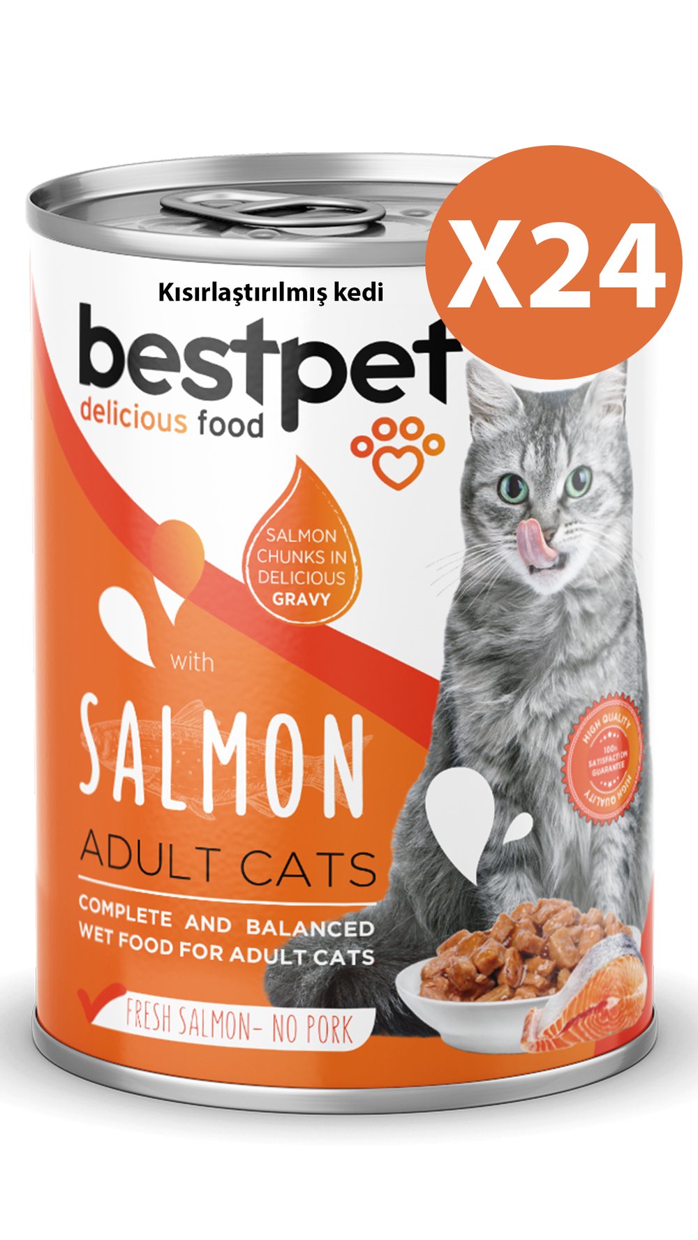 BestPet Somonlu Kısırlaştırılmış Kedi Konservesi 400gr 24 Adet