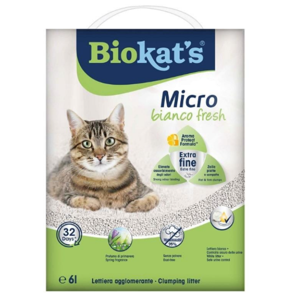 BIOKATS KEDİ KUMU MICRO BIANCO FRESH 6LT