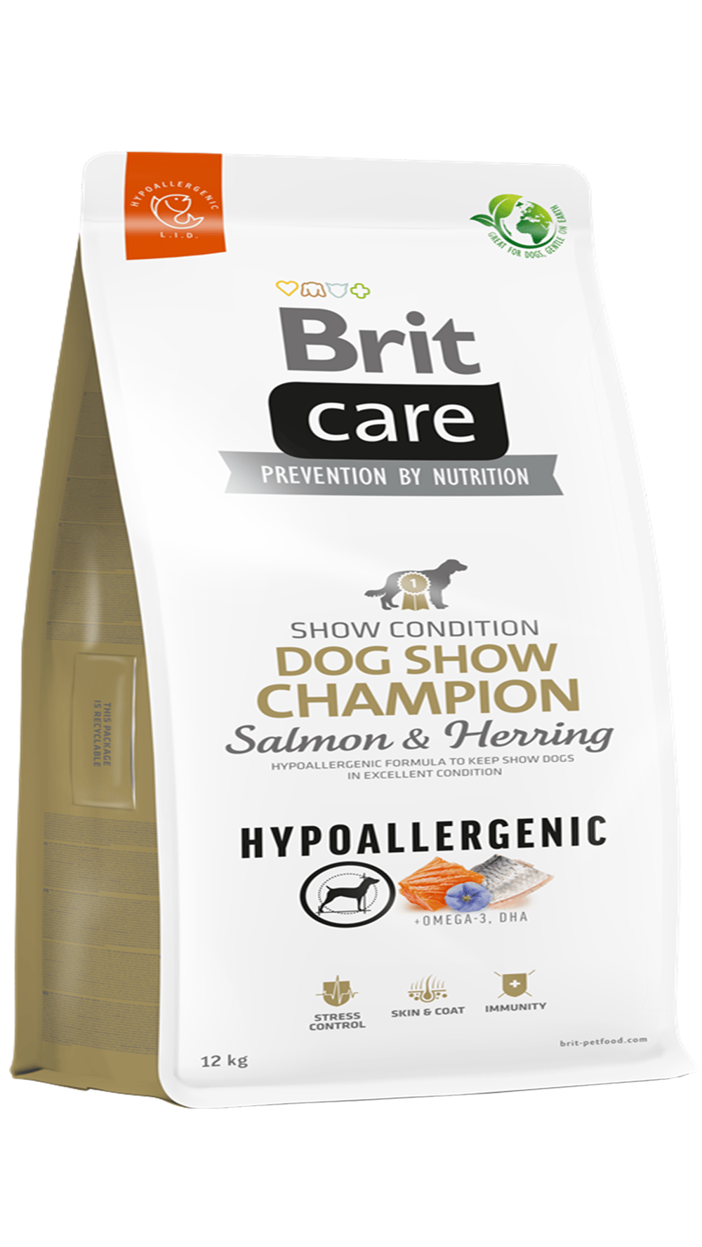 Brit Care Hypo-Allergenic Dog Show Champion Somon ve Ringa Balıklı Yetişkin Köpek Maması 12kg