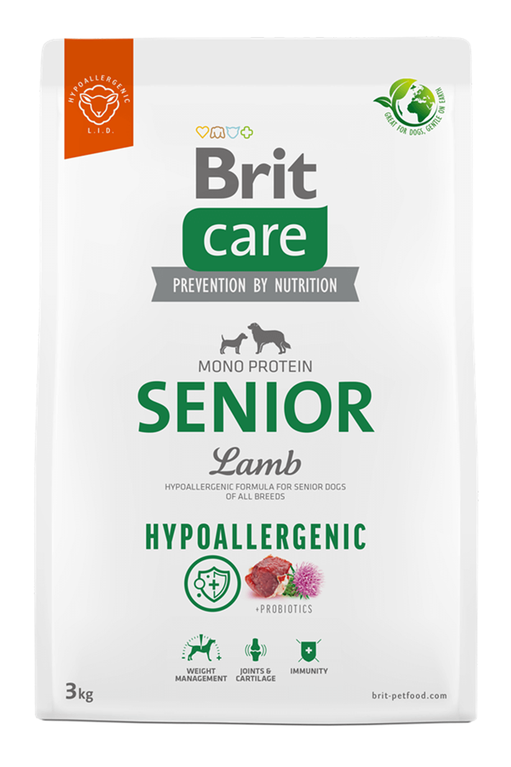 Brit Care Hypo-Allergenic Kuzulu ve Pirinçli Tüm Irklar İçin Yaşlı Köpek Maması 3kg