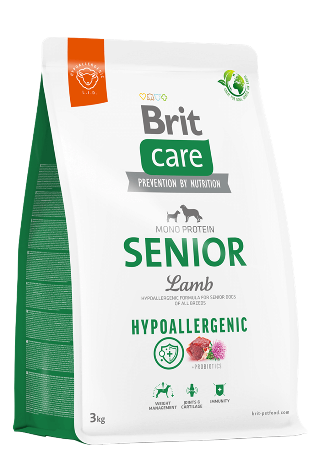 Brit Care Hypo-Allergenic Kuzulu ve Pirinçli Tüm Irklar İçin Yaşlı Köpek Maması 3kg