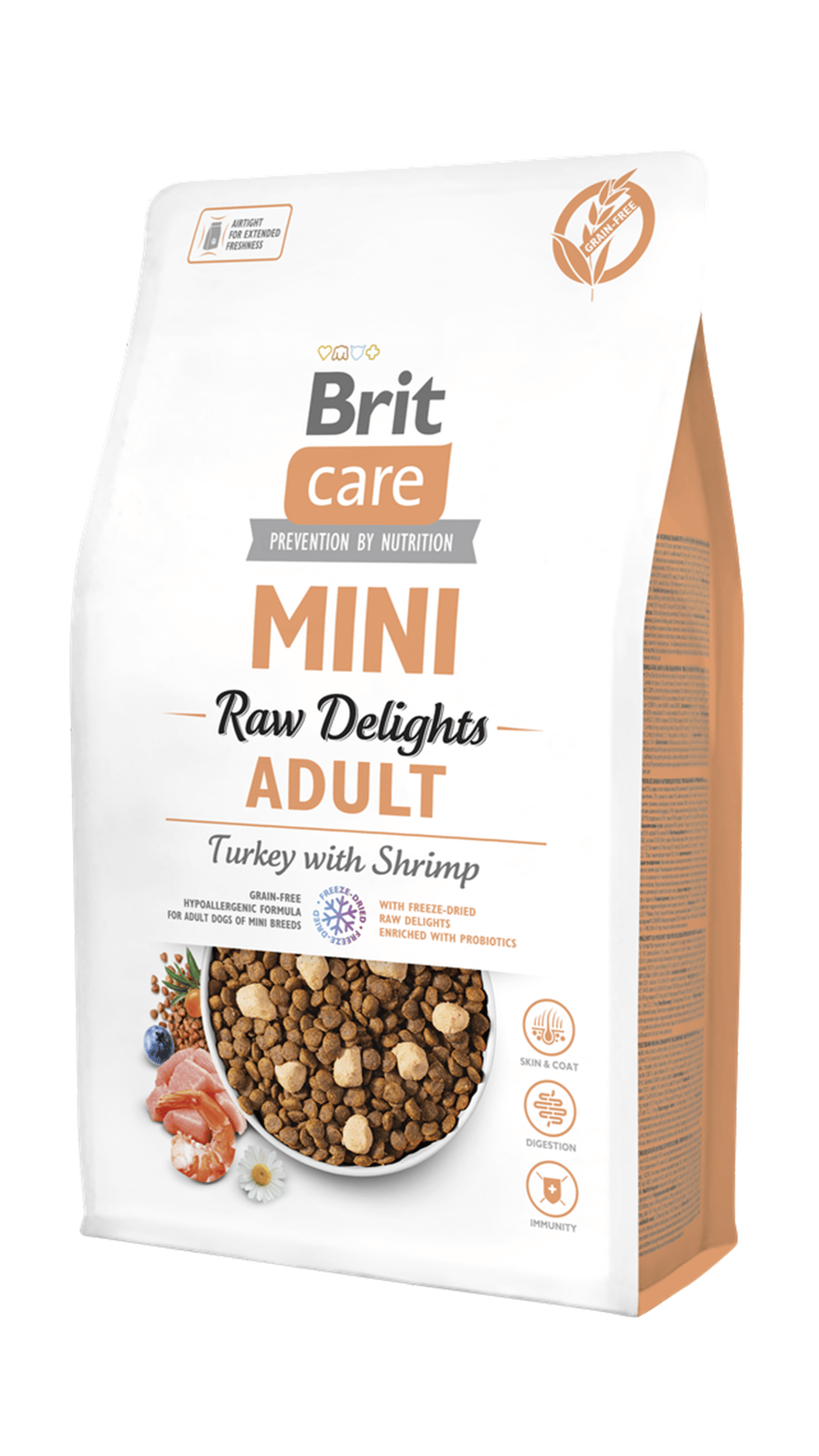 Brit Care Mini Raw Delights Hindili ve Karidesli Küçük Irk Yetişkin Köpek Maması 2kg