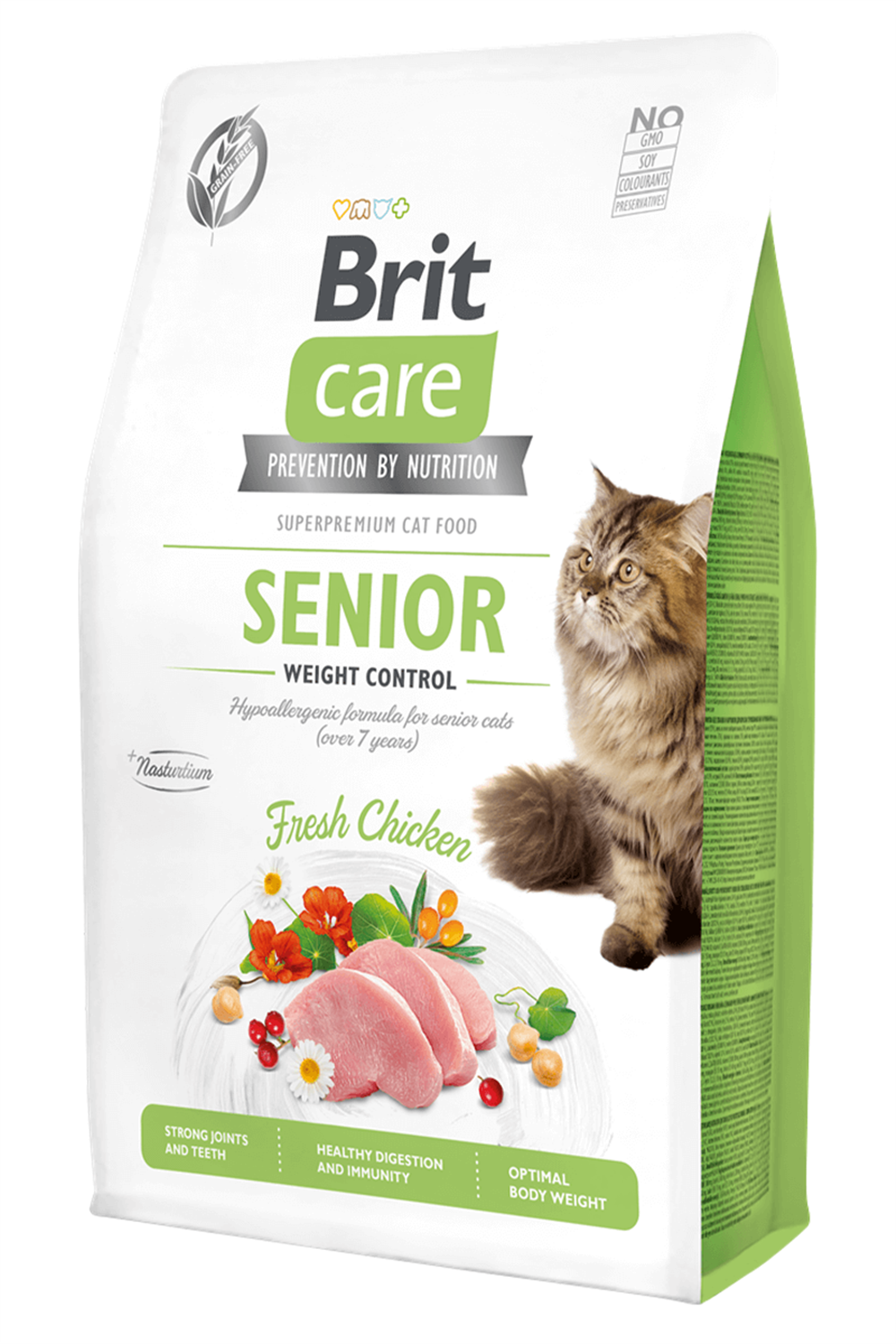 Brit Care Senior Hypo-Allergenic Kilo Kontrolü için Tahılsız Yaşlı Kedi Maması 2 Kg