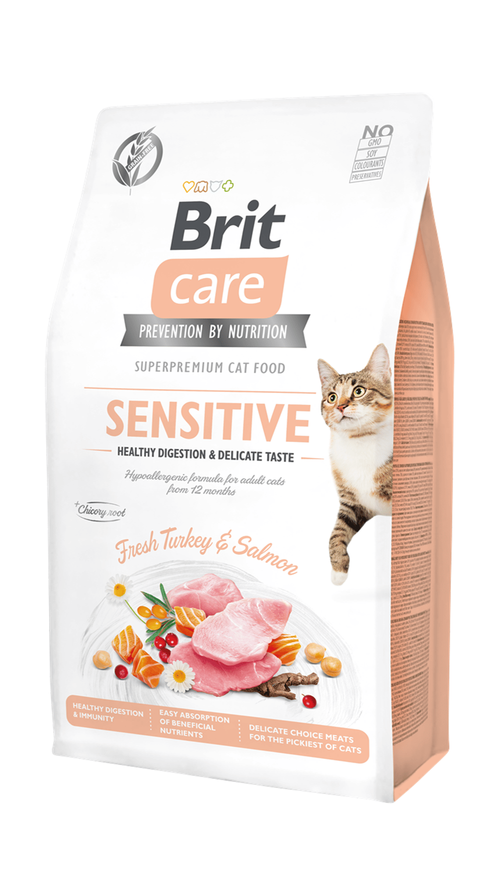 Brit Care Sensitive Hypo-Allergenic Sindirim Sistemi Destekleyici Tahılsız Yetişkin Kedi Maması 7kg