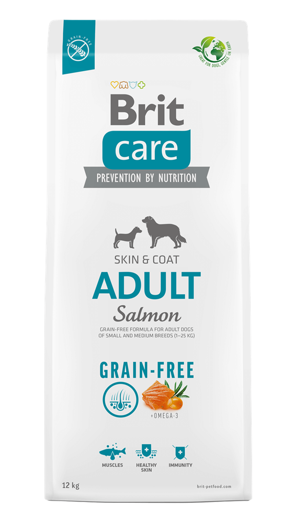 Brit Care Skin & Coat Tüm Irklar için Somonlu Tahılsız Yetişkin Köpek Maması 12kg