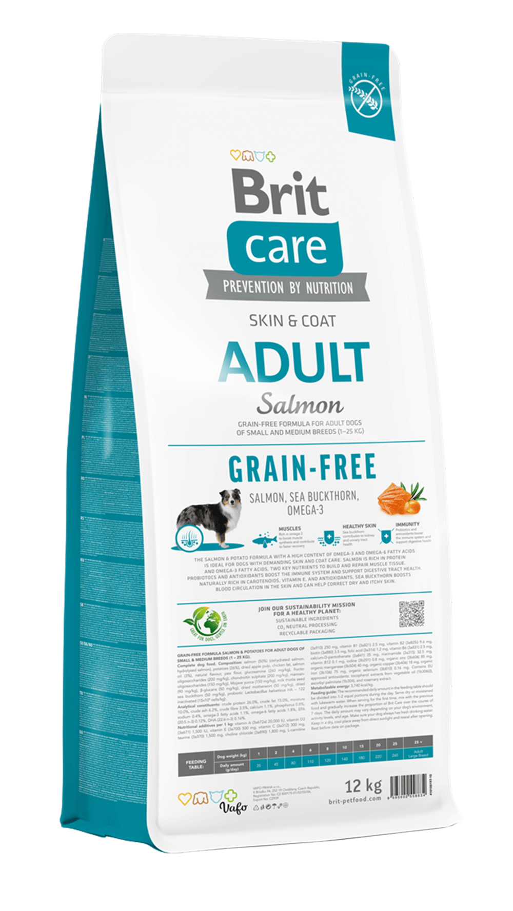 Brit Care Skin & Coat Tüm Irklar için Somonlu Tahılsız Yetişkin Köpek Maması 12kg