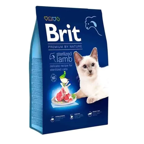 Brit Premium By Nature Sterilised Kuzu Etli Kısırlaştırılmış Yetişkin Kedi Maması 8 Kg