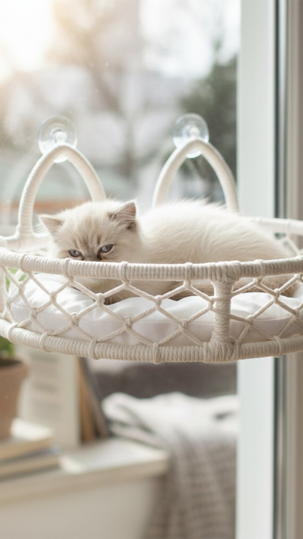 Cam Güzeli Cama Vakumlu Kedi Yatağı